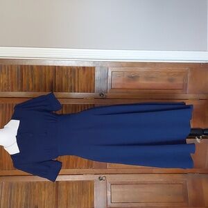 NWT Alexia Admor Navy Midi Dress w/ Peter Pan Collar Sz 6
